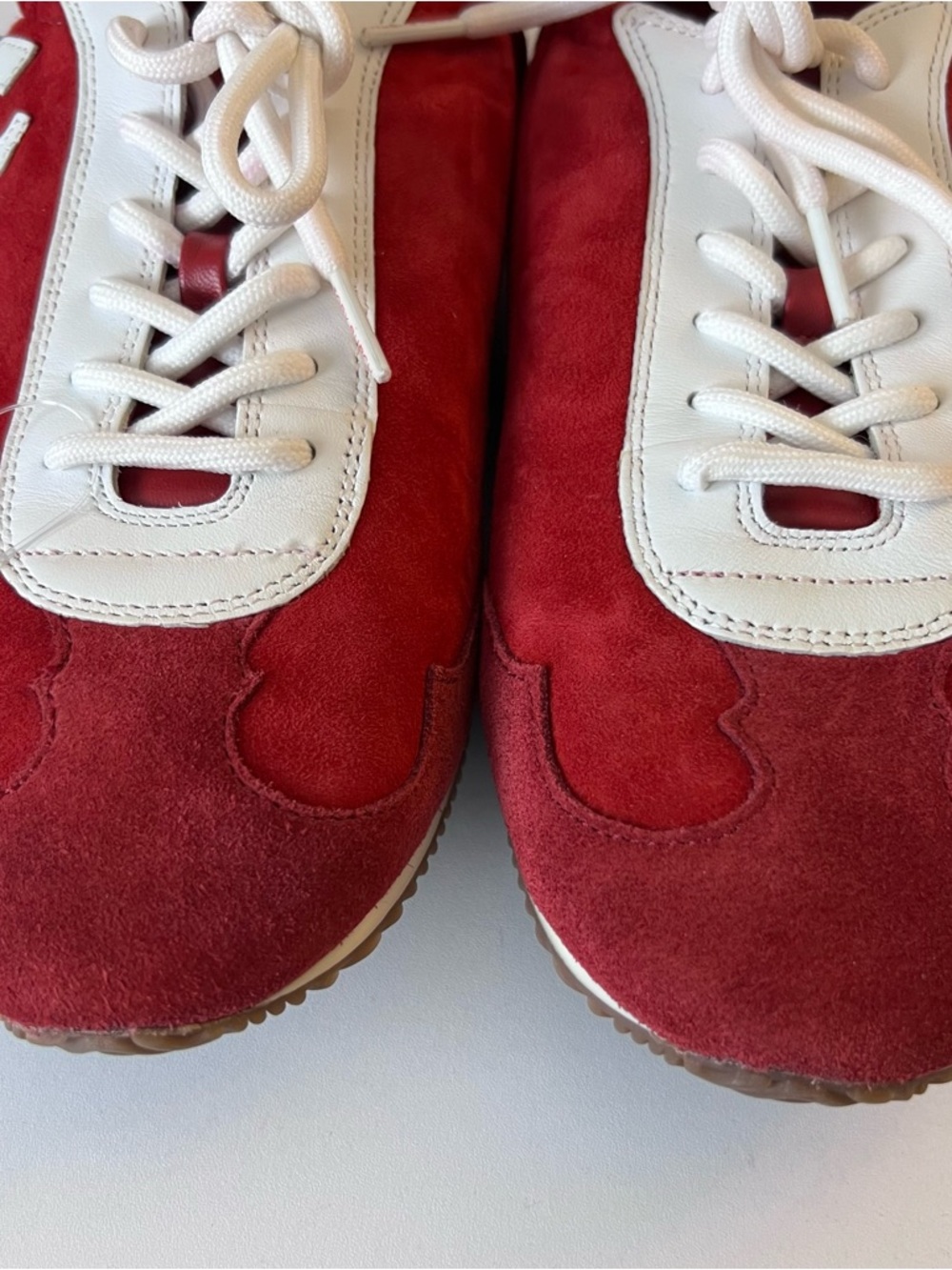 New Tory Burch Suede Lace-Up Sneakers - Picture 4 of 13